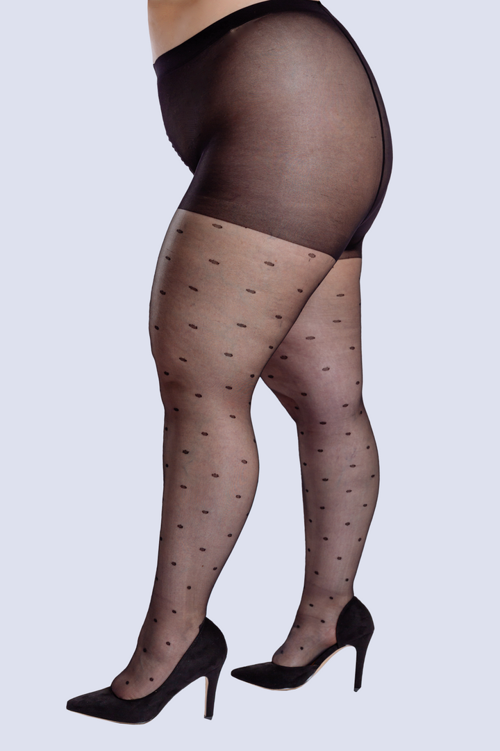 Collants de Bolinhas Plus Size