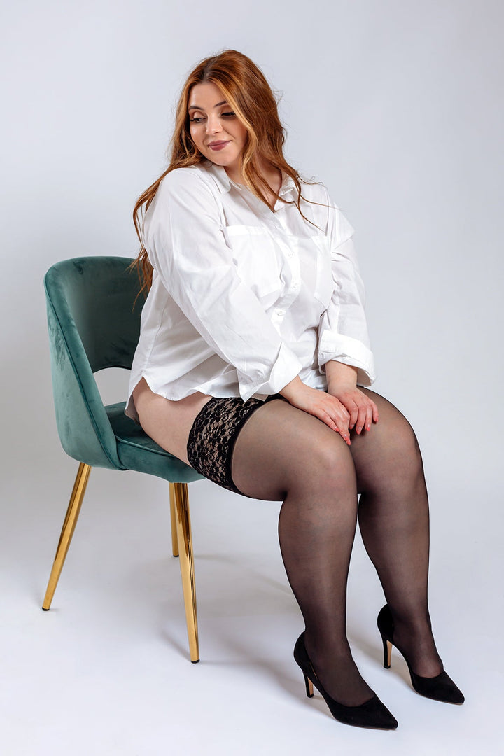 Diva Lace Plus Size Hold-Up Stockings