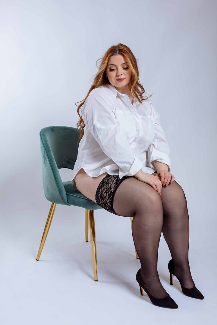 Diva Lace Plus Size Hold-Up Stockings